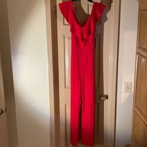 Bebe red jumpsuit size 14